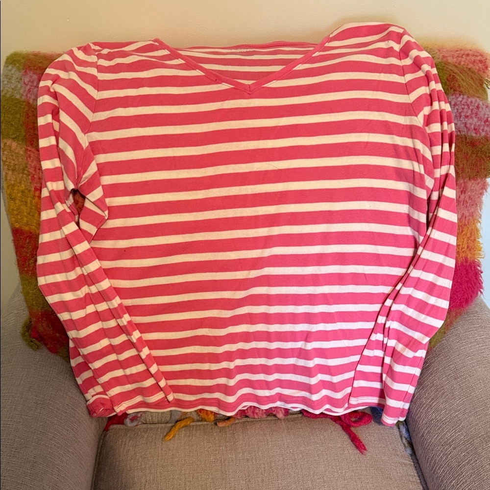 Talbots Pink and White Striped Knit Top - Like New!!!
